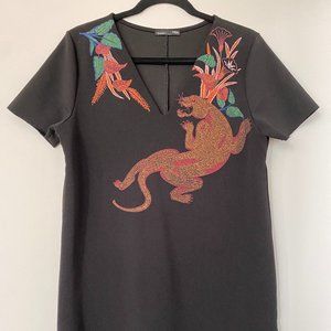 Zara Panther Shift Mini Dress
